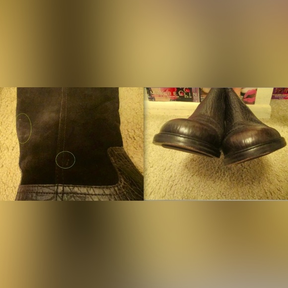 HOT Tory Burch Corey Brown Logo Suede & Textured Leather Mid-calf Boots $500+! - Picture 12 of 12